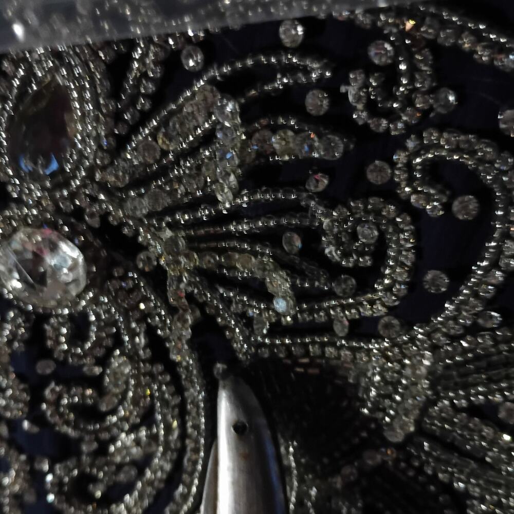 Hand Beaded Indian Kaftan Robe One Size Floor Length Sheer Statement Caftan - Picture 3 of 13